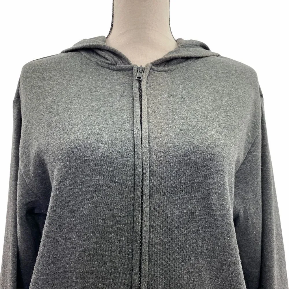 H&M Basics Gray Full Zip Hooded Sweatshirt 12-14y
